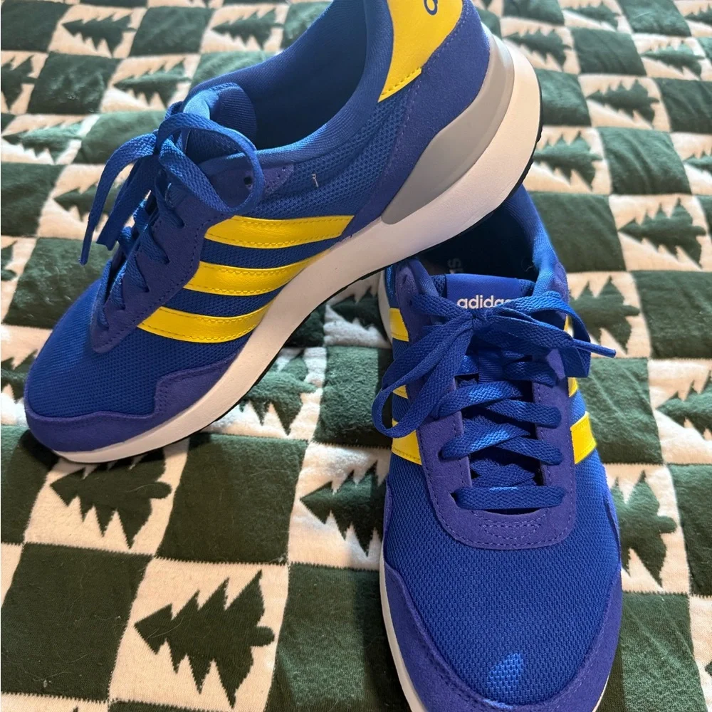 Nwot Adidas Royal Blue and Yellow Athletic Shoes - Picture 1 of 4